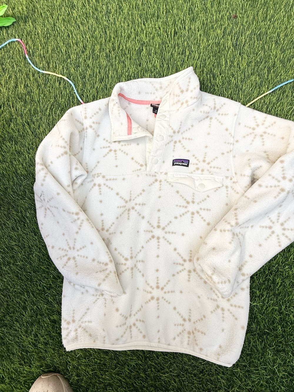 Patagonia White Snowflake Fleece Pullover